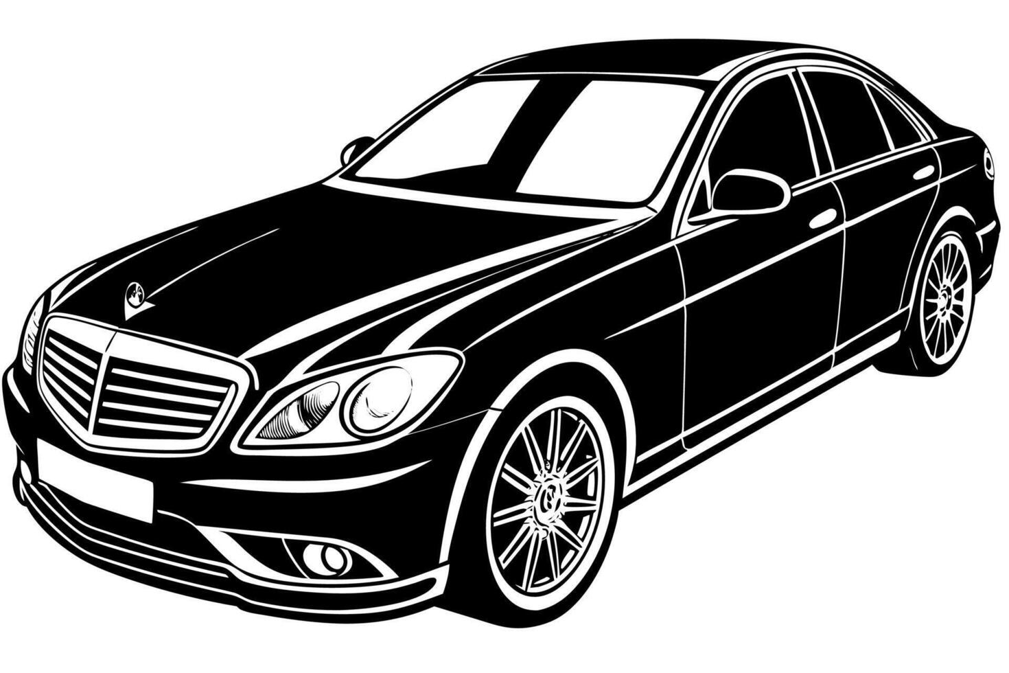 Mercedes Benz C Class Car Illustration White Background, Cartoons, Clipart And Line Art, Mercedes Benz C Class illustration on white background, perfect for various designs vector
