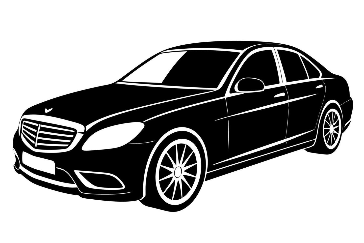 Mercedes Benz C Class Car Illustration White Background, Cartoons, Clipart And Line Art, Mercedes Benz C Class illustration on white background, perfect for various designs vector