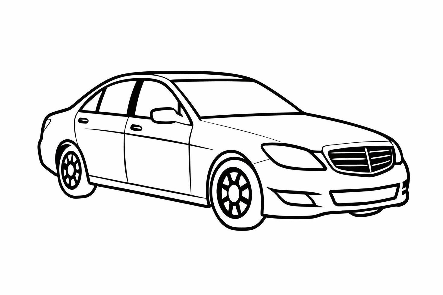 Mercedes Benz C Class Car Illustration White Background, Cartoons, Clipart And Line Art, Mercedes Benz C Class illustration on white background, perfect for various designs vector