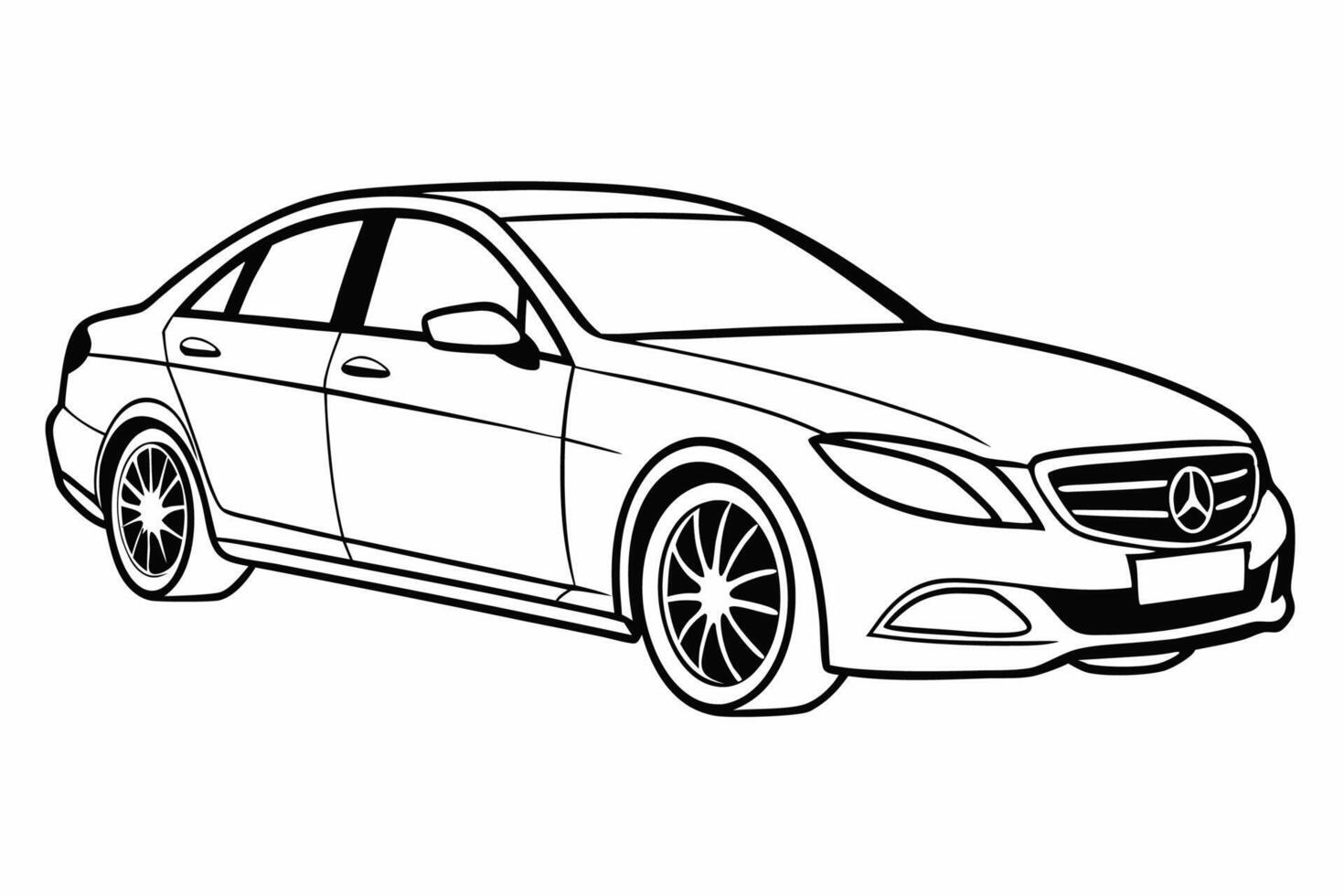 Mercedes Benz C Class Car Illustration White Background, Cartoons, Clipart And Line Art, Mercedes Benz C Class illustration on white background, perfect for various designs vector