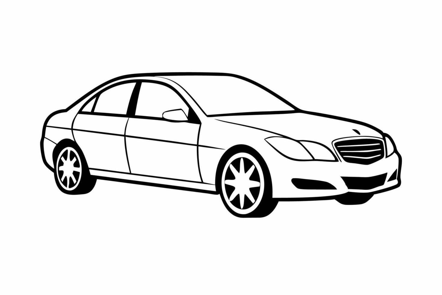 Mercedes Benz C Class Car Illustration White Background, Cartoons, Clipart And Line Art, Mercedes Benz C Class illustration on white background, perfect for various designs vector