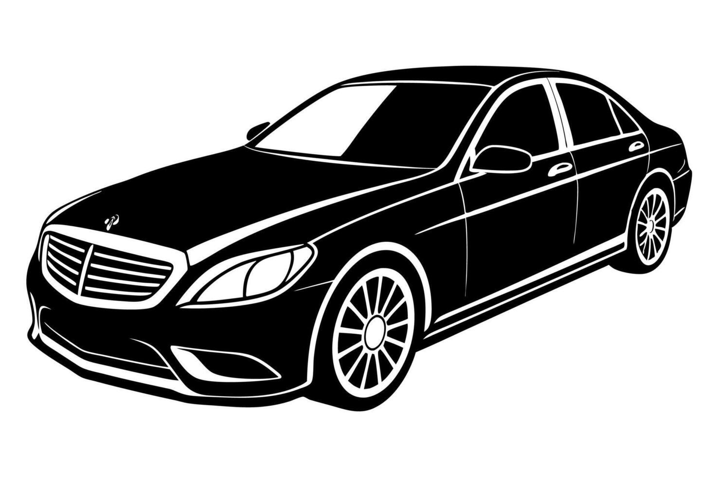Mercedes Benz C Class Car Illustration White Background, Cartoons, Clipart And Line Art, Mercedes Benz C Class illustration on white background, perfect for various designs vector
