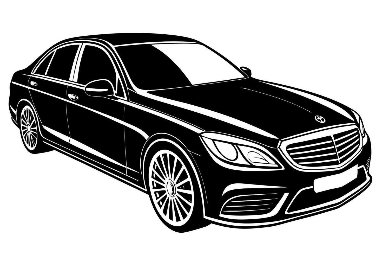 Mercedes Benz C Class Car Illustration White Background, Cartoons, Clipart And Line Art, Mercedes Benz C Class illustration on white background, perfect for various designs vector
