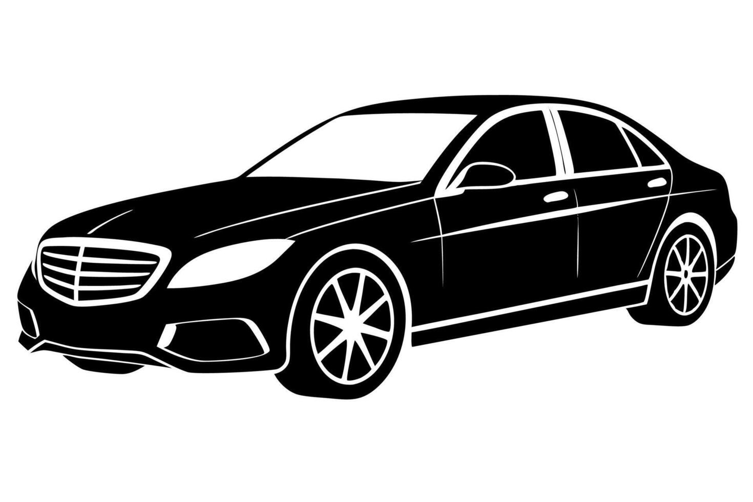 Mercedes Benz C Class Car Illustration White Background, Cartoons, Clipart And Line Art, Mercedes Benz C Class illustration on white background, perfect for various designs vector