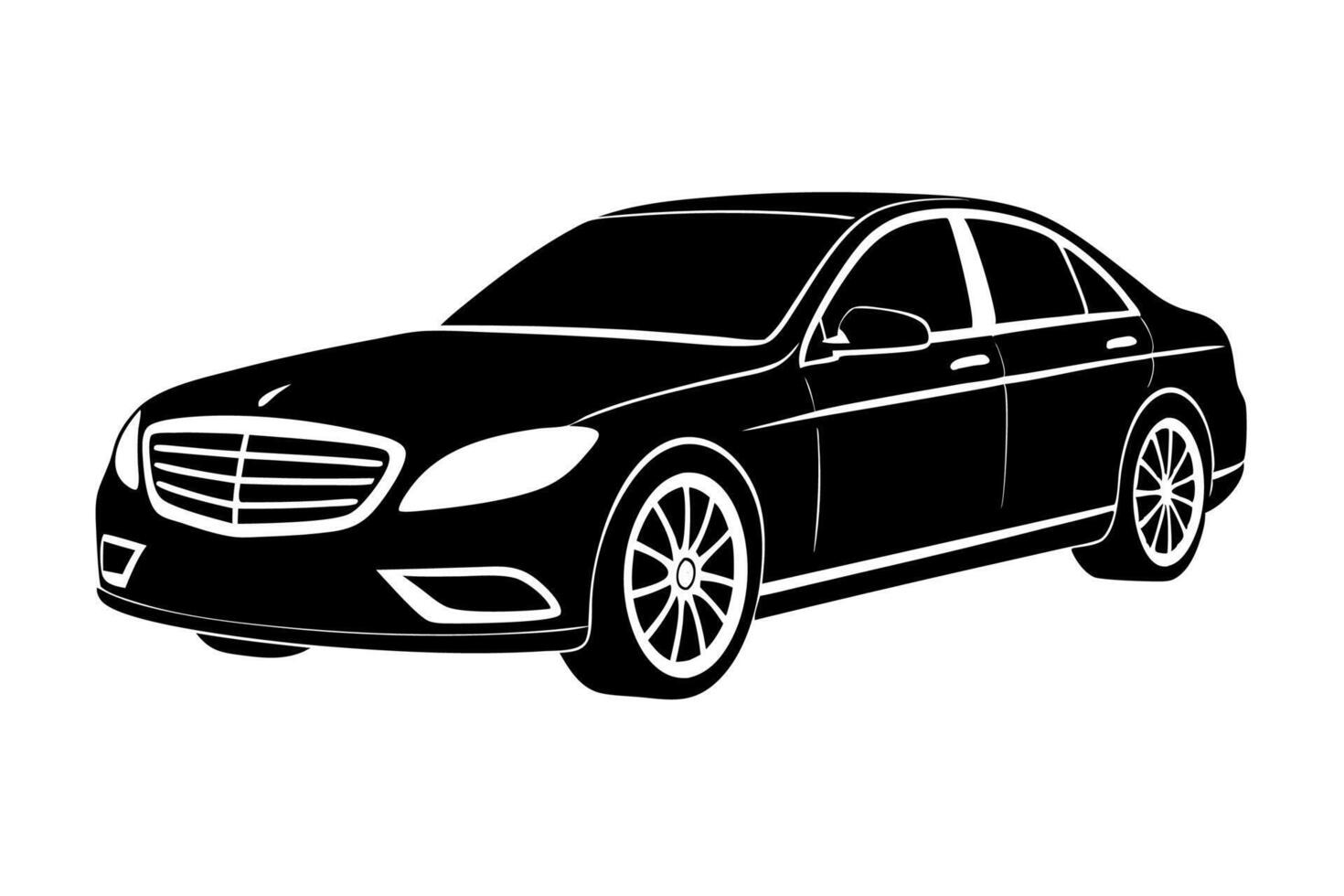 Mercedes Benz C Class Car Illustration White Background, Cartoons, Clipart And Line Art, Mercedes Benz C Class illustration on white background, perfect for various designs vector
