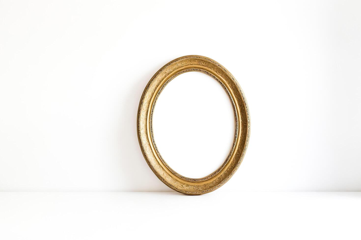Ornate Gold Frame on White Background photo