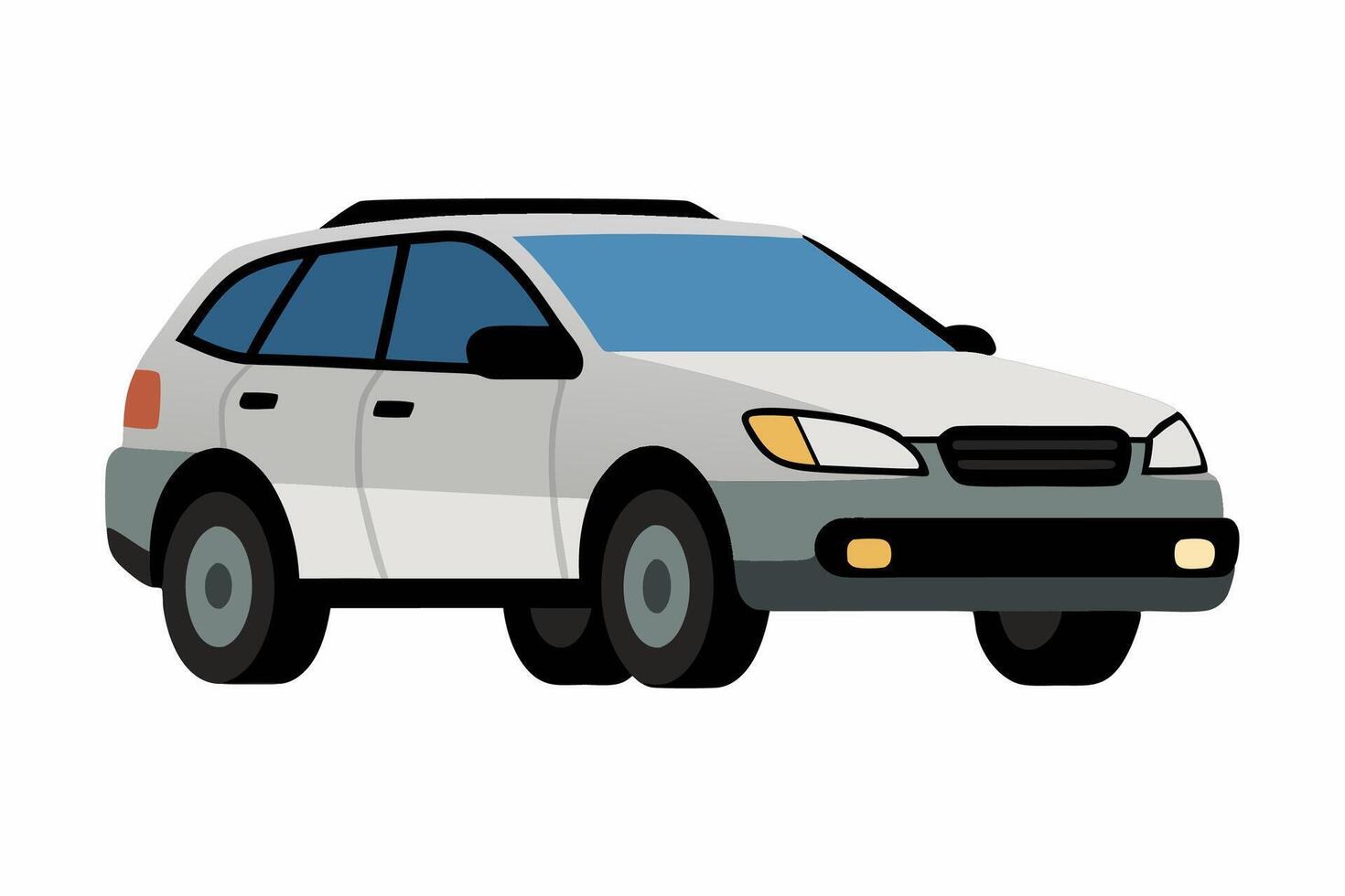 Subaru Outback Car Illustration White Background, Cartoon, Clipart And Line Art, Subaru Outback illustration on white background, perfect for cartoons, clipart, and line art vector