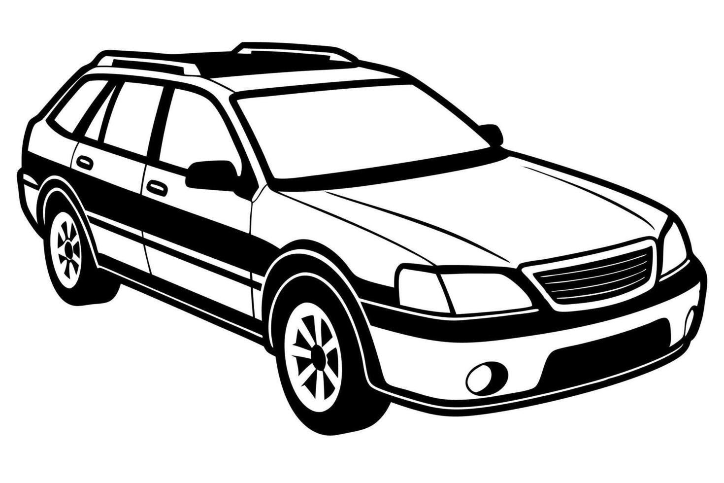 Subaru Outback Car Illustration White Background, Cartoon, Clipart And Line Art, Subaru Outback illustration on white background, perfect for cartoons, clipart, and line art vector