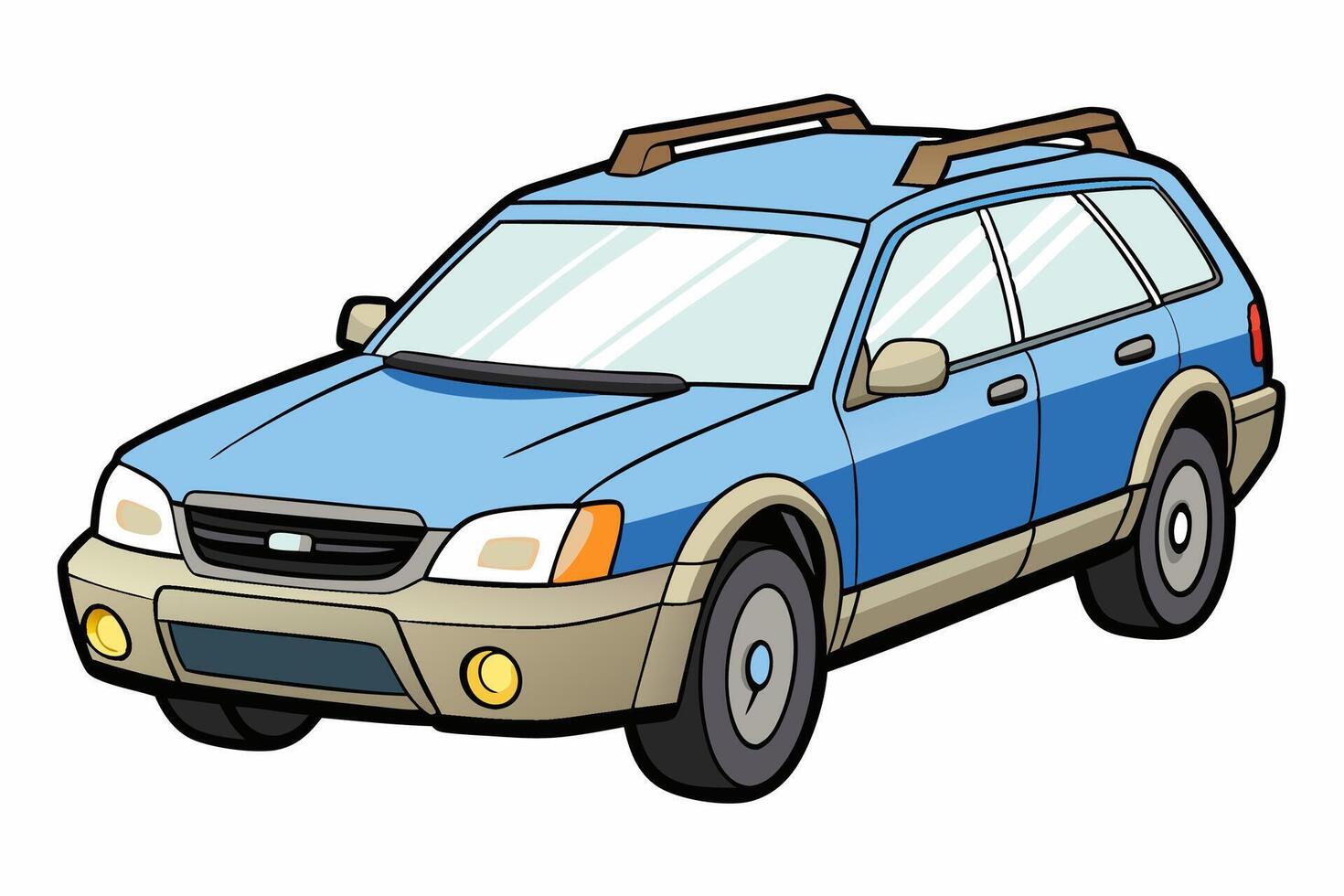 Subaru Outback Car Illustration White Background, Cartoon, Clipart And Line Art, Subaru Outback illustration on white background, perfect for cartoons, clipart, and line art vector