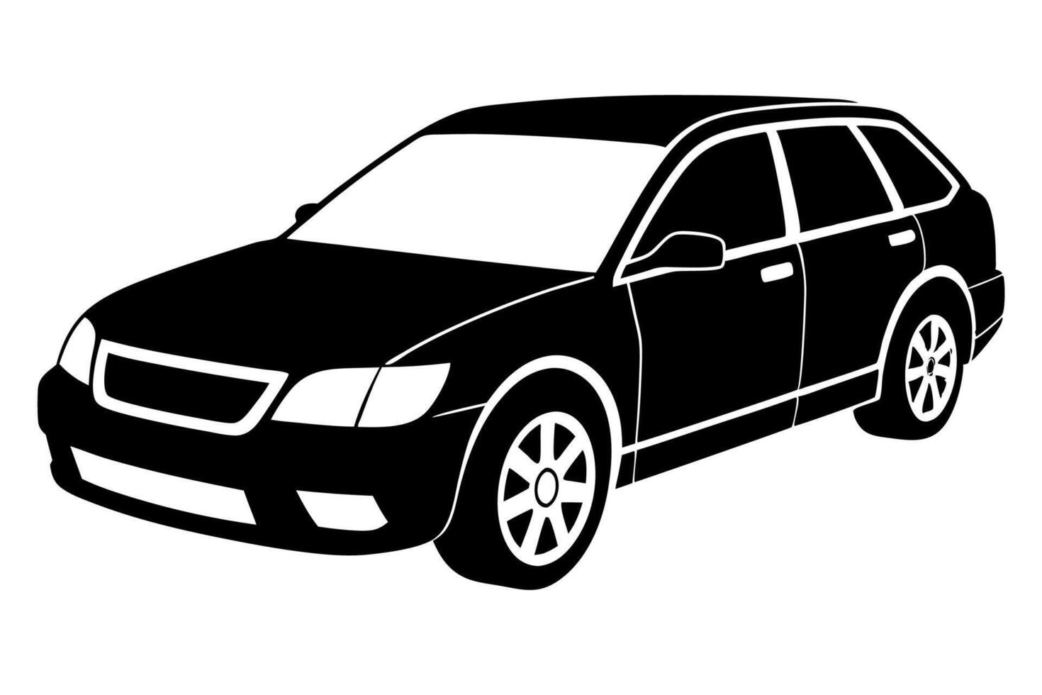 Subaru Outback Car Illustration White Background, Cartoon, Clipart And Line Art, Subaru Outback illustration on white background, perfect for cartoons, clipart, and line art vector