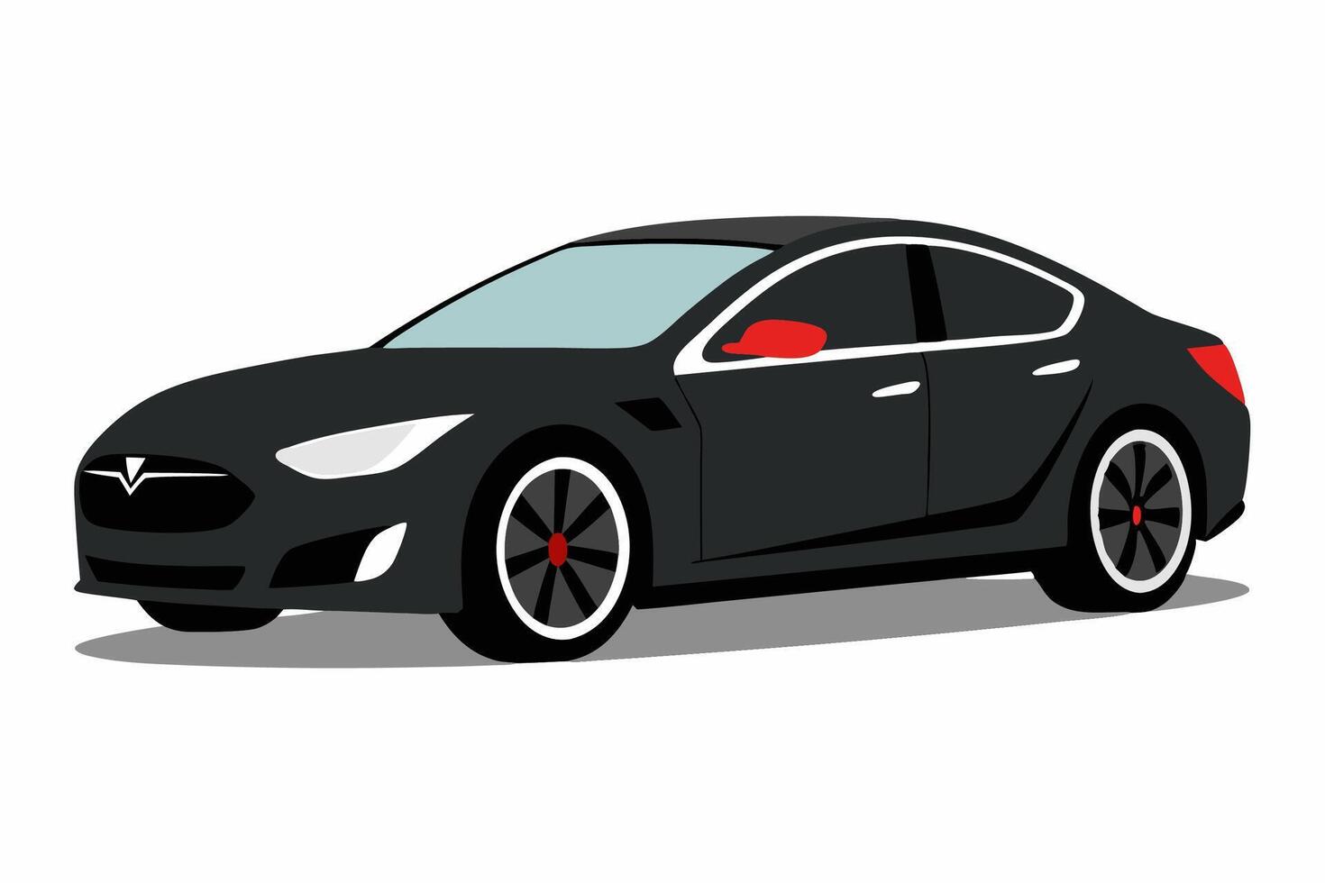 Tesla Model S Car Illustration with White Background Cartoons, Clipart And Line Art, illustration of Tesla Car Model S with white background cartoon, clipart, and line art design. vector