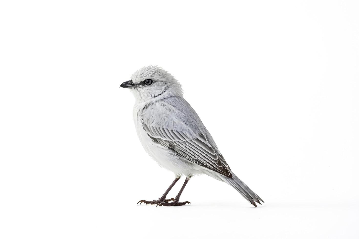 White Bird with Gray Feathers Isolated on White Background photo