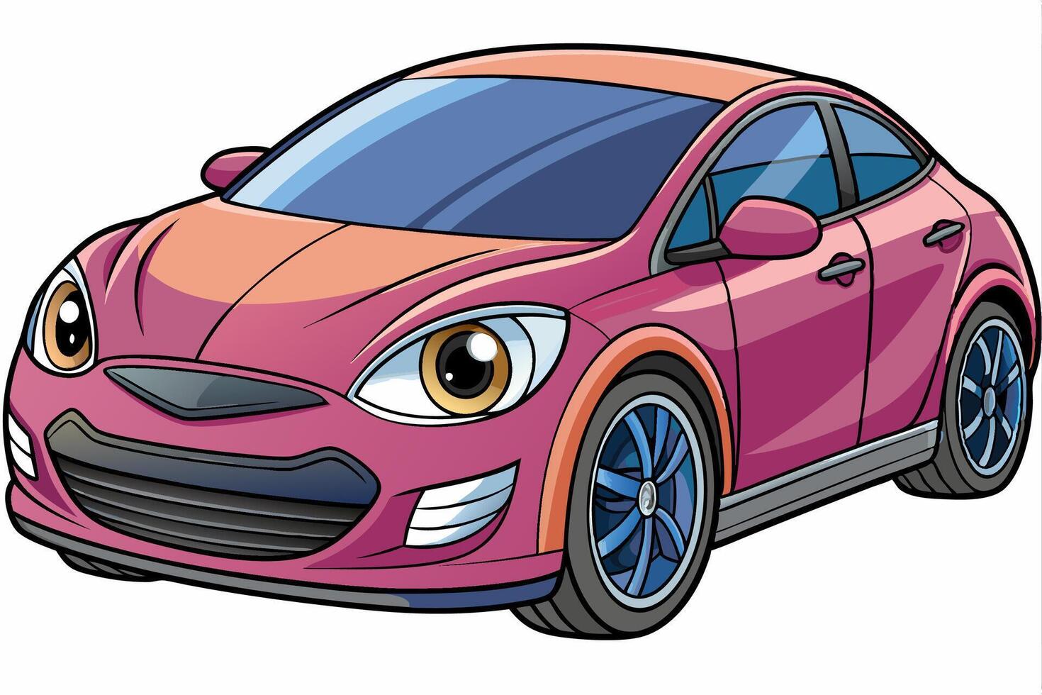 Tesla Model S Car Illustration with White Background Cartoons, Clipart And Line Art, illustration of Tesla Car Model S with white background cartoon, clipart, and line art design. vector