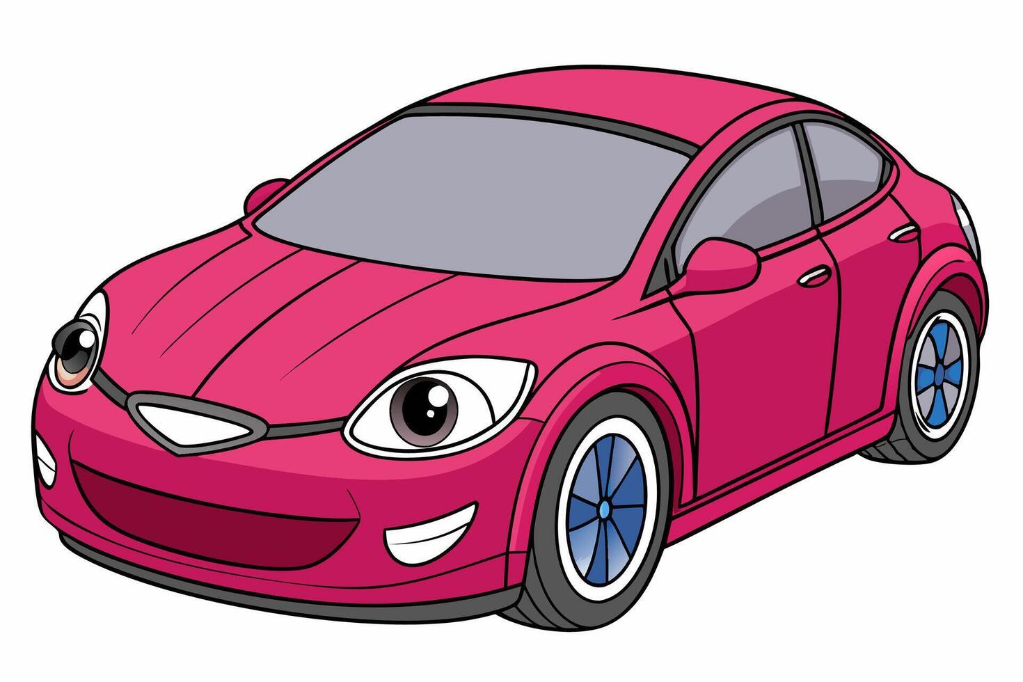 Tesla Model S Car Illustration with White Background Cartoons, Clipart And Line Art, illustration of Tesla Car Model S with white background cartoon, clipart, and line art design. vector