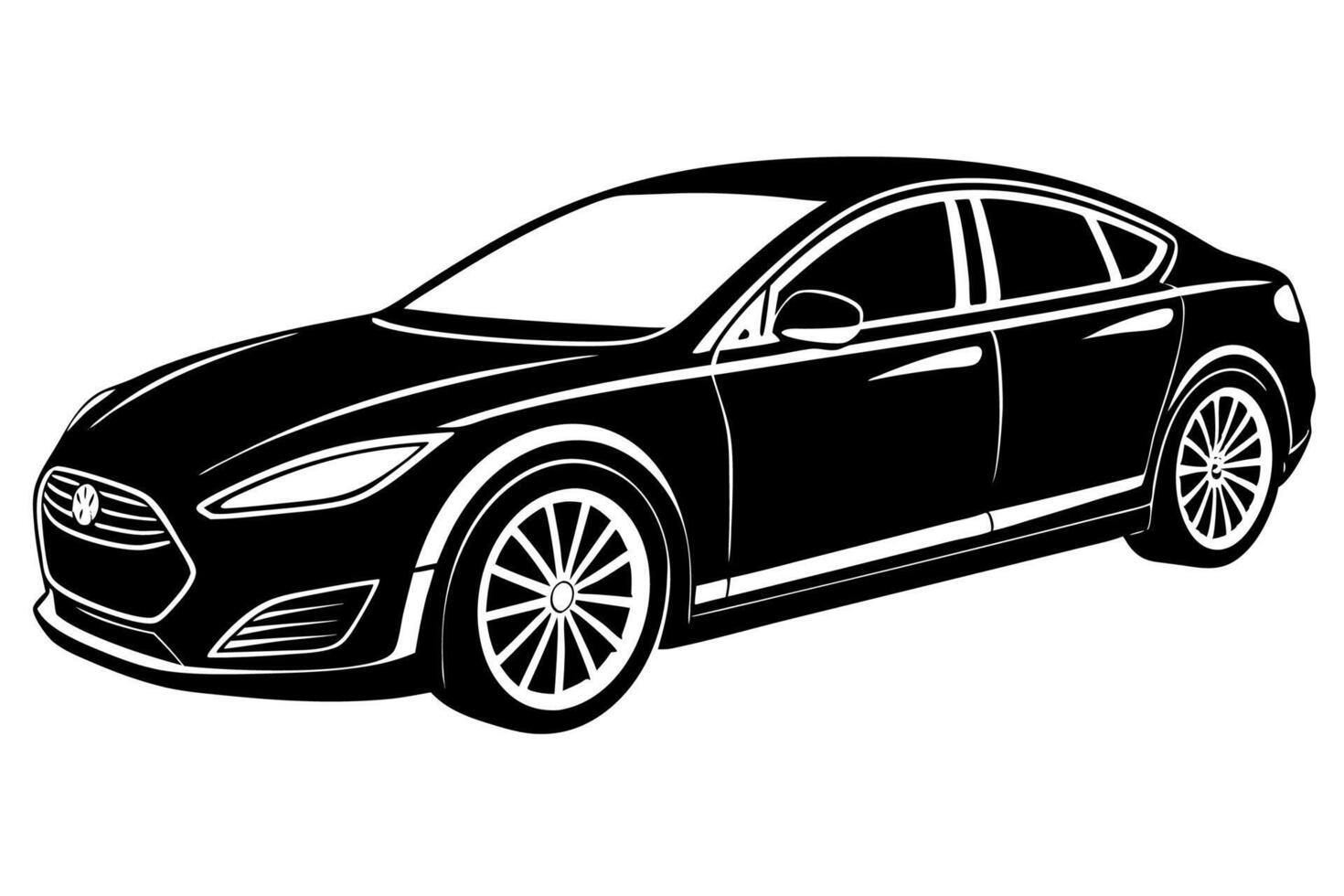 Tesla Model S Car Illustration with White Background Cartoons, Clipart And Line Art, illustration of Tesla Car Model S with white background cartoon, clipart, and line art design. vector