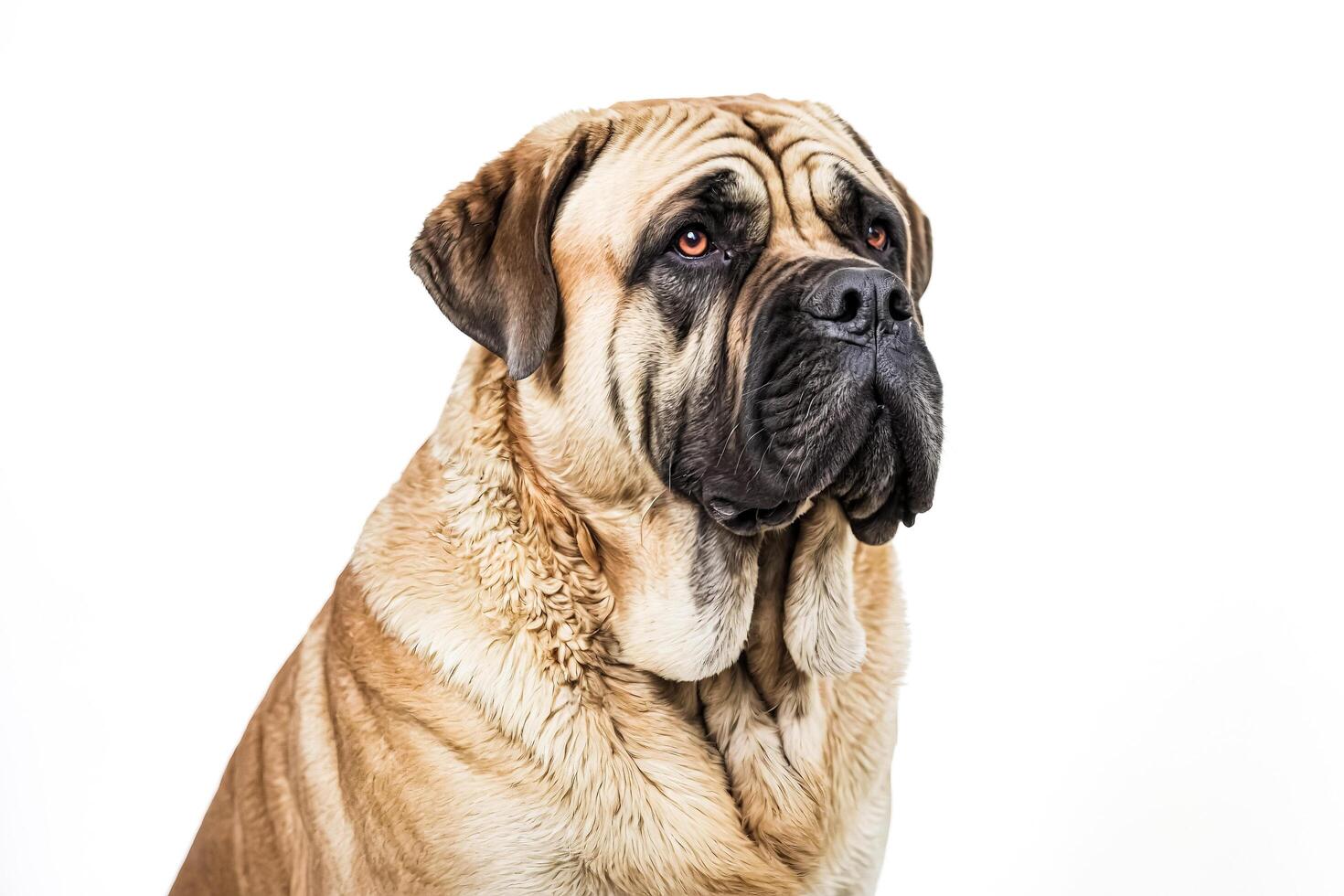 Close-up Portrait of a Mastiff Dog with a Serious Expression photo