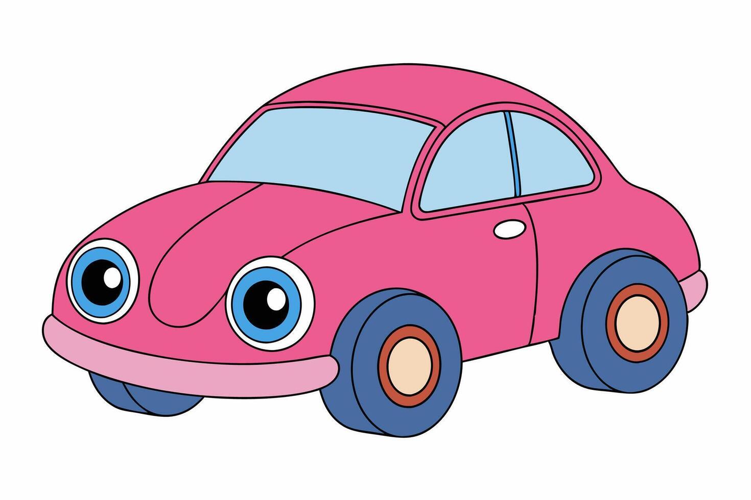 Luxury Car Illustration on White Background Cartoons, Clipart And Line Art Design, Luxury car illustration on a white background in cartoon, clipart, and line art styles. vector