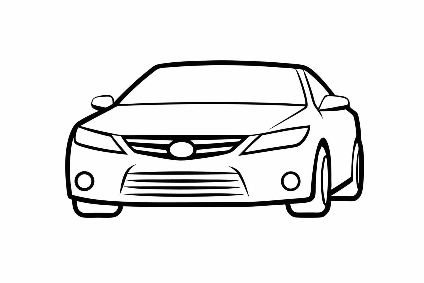 Toyota Camry Car Illustration, Cartoon, Clipart, and Line Art Design on White Background, Toyota Camry illustration with cartoon and line art on white background vector