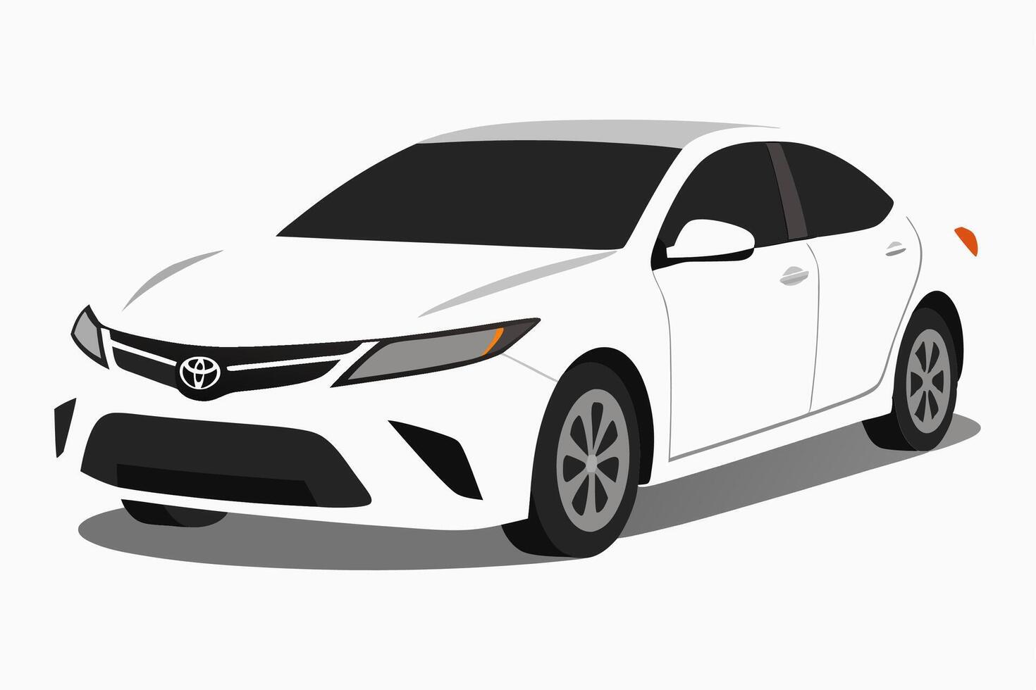 Toyota Camry Car Illustration, Cartoon, Clipart, and Line Art Design on White Background, Toyota Camry illustration with cartoon and line art on white background vector