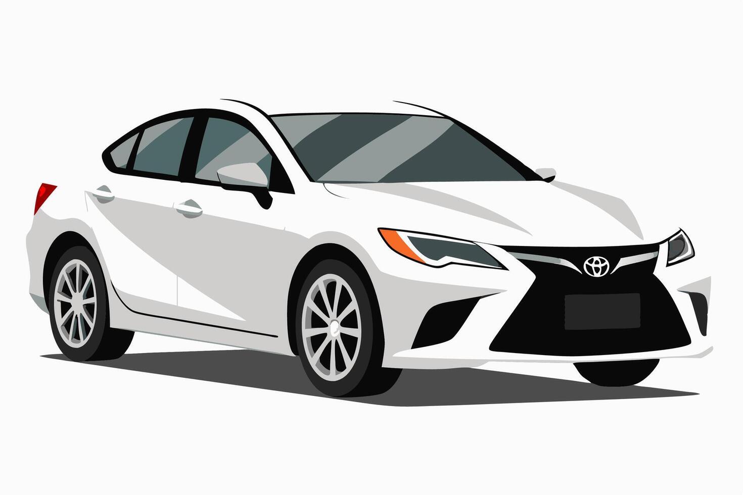 Toyota Camry Car Illustration, Cartoon, Clipart, and Line Art Design on White Background, Toyota Camry illustration with cartoon and line art on white background vector