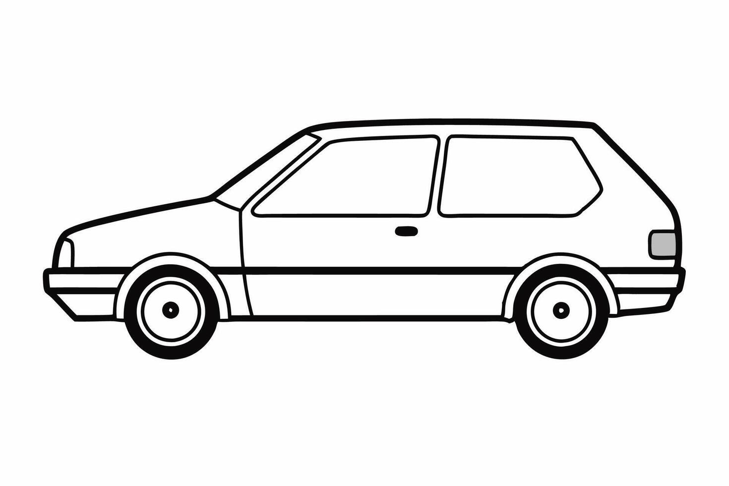 Volkswagen Golf Car Illustration with White Background Cartoons, Clipart, Line Art, Volkswagen Golf car illustration with a white background, perfect for various design uses vector