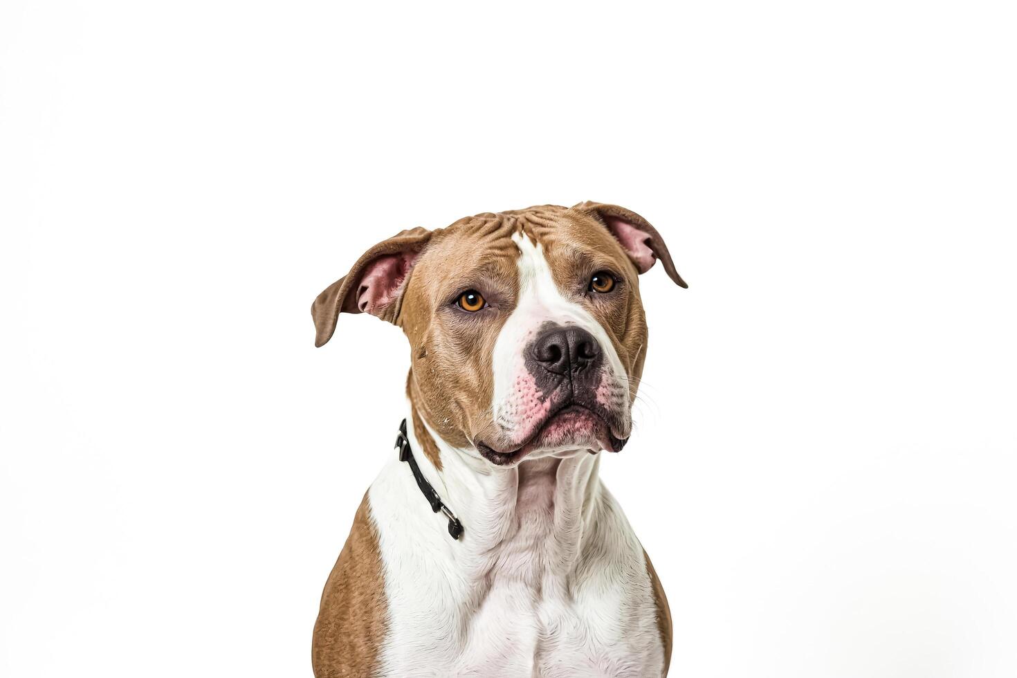Portrait of a Pitbull Dog with a White Background photo