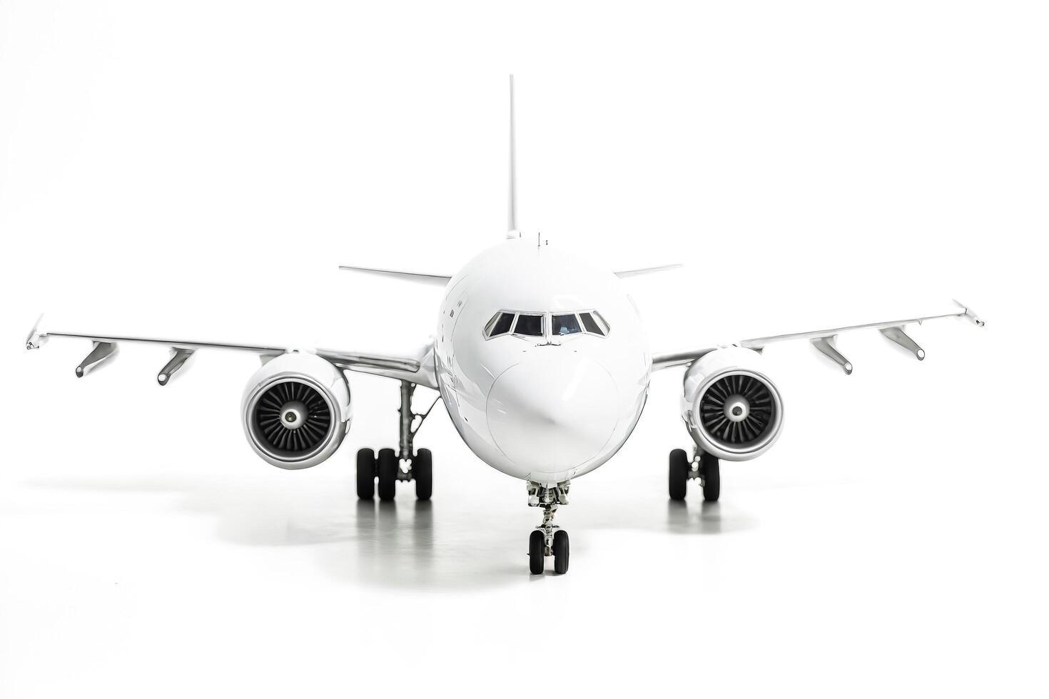 White airplane on white background photo