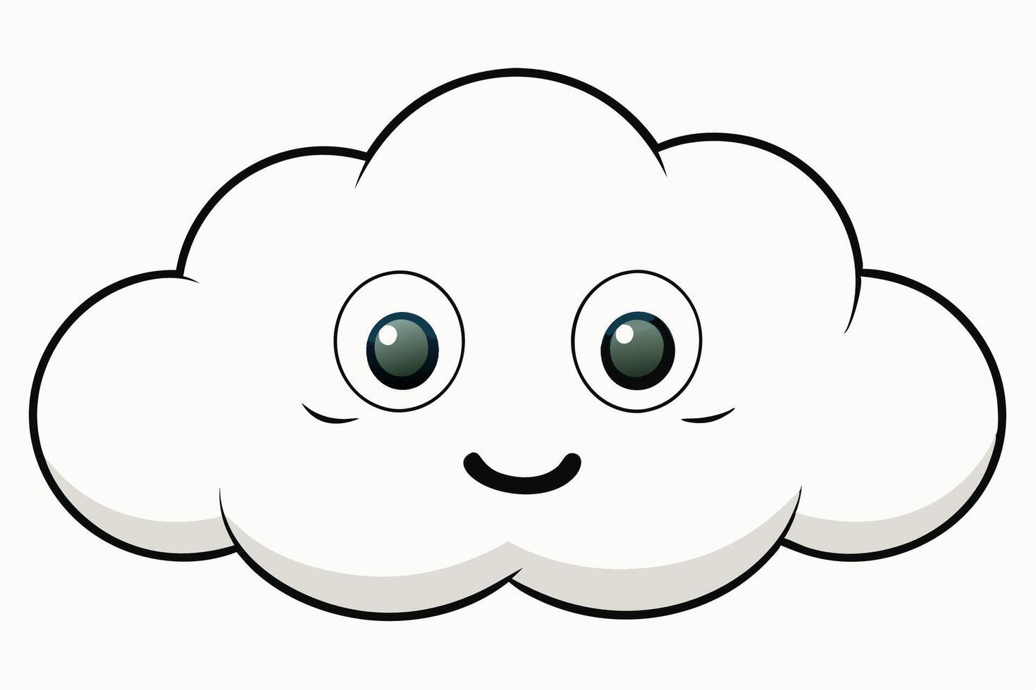 Cloud with White Background Illustration, Cartoon, Clipart, and Line Art Design, Cloud illustration, cartoon, clipart, and line art with a white background vector