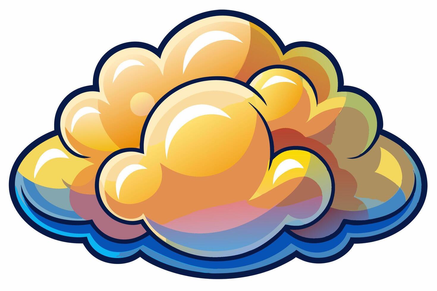 Cloud with White Background Illustration, Cartoon, Clipart, and Line Art Design, Cloud illustration, cartoon, clipart, and line art with a white background vector
