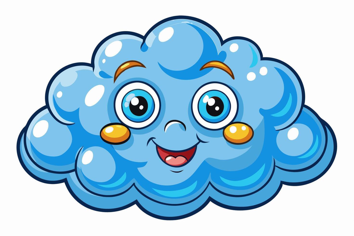 Cloud with White Background Illustration, Cartoon, Clipart, and Line Art Design, Cloud illustration, cartoon, clipart, and line art with a white background vector