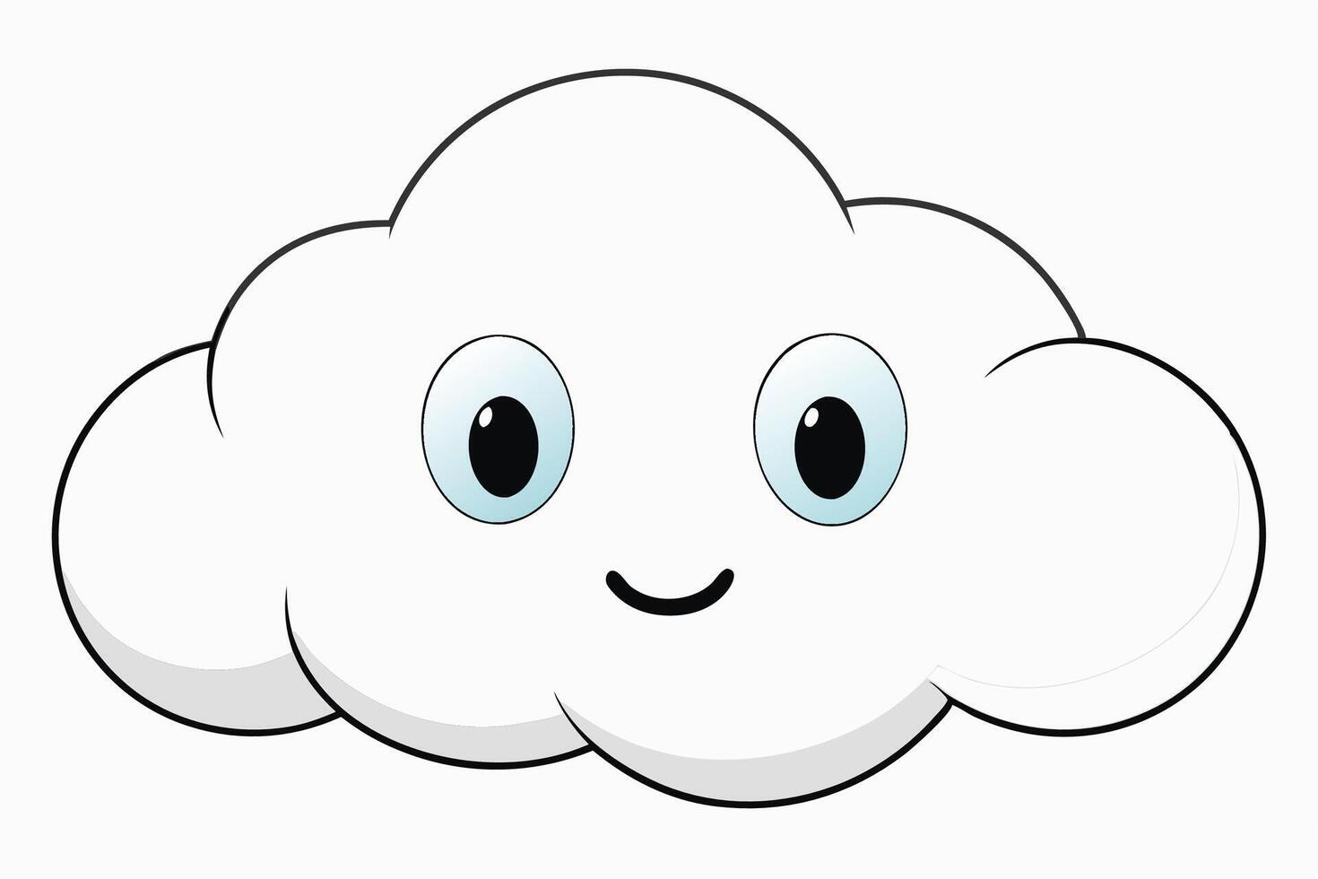 Cloud with White Background Illustration, Cartoon, Clipart, and Line Art Design, Cloud illustration, cartoon, clipart, and line art with a white background vector