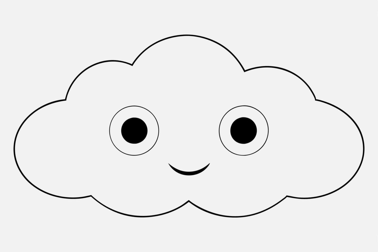 Cloud with White Background Illustration, Cartoon, Clipart, and Line Art Design, Cloud illustration, cartoon, clipart, and line art with a white background vector