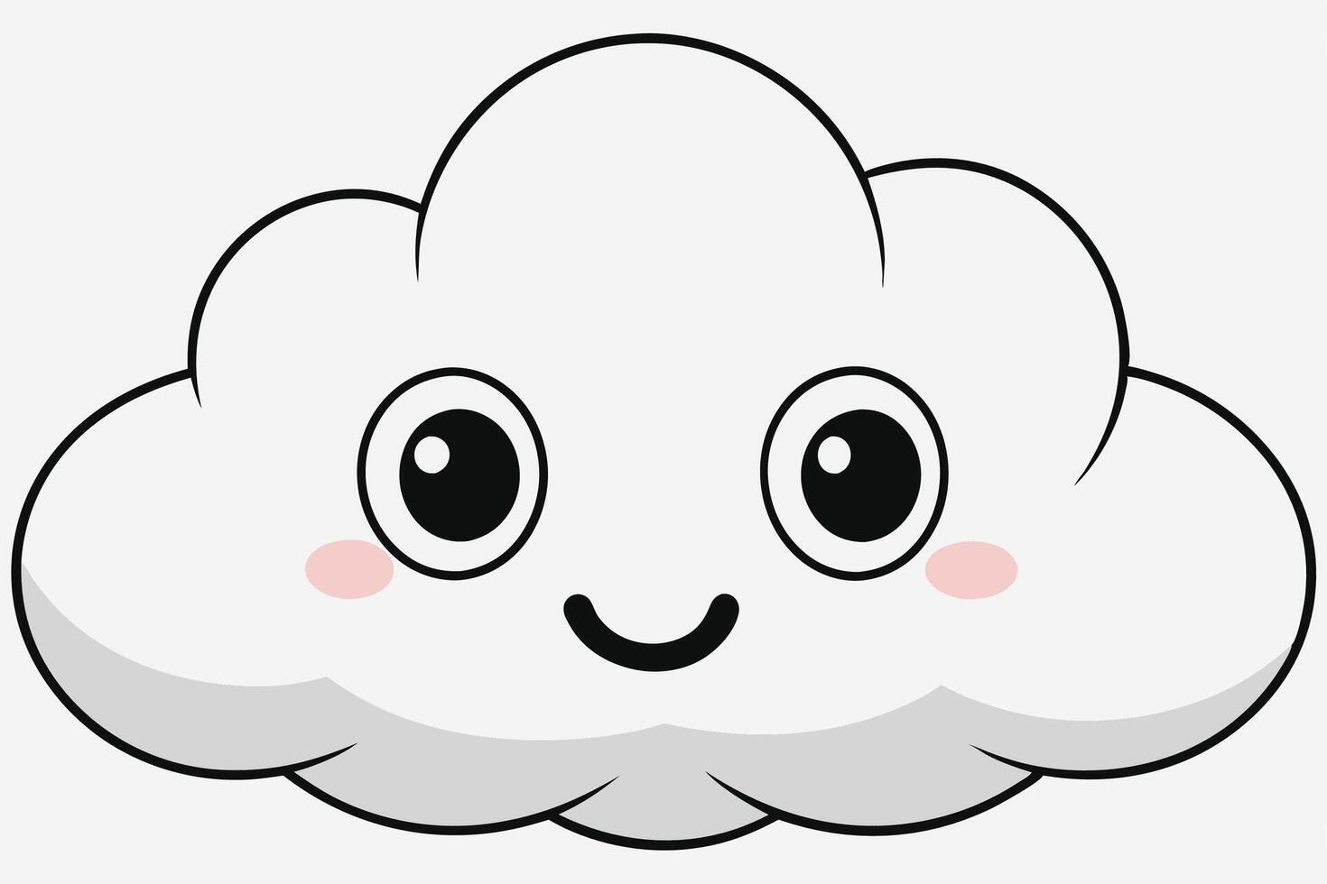 Cloud with White Background Illustration, Cartoon, Clipart, and Line Art Design, Cloud illustration, cartoon, clipart, and line art with a white background vector