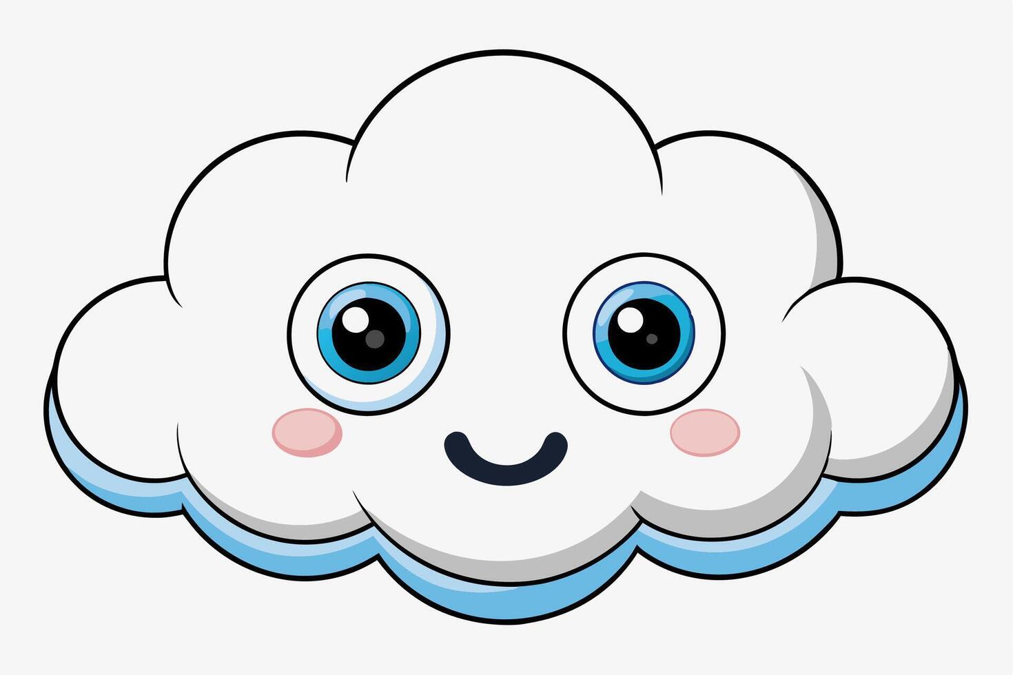 Cloud with White Background Illustration, Cartoon, Clipart, and Line Art Design, Cloud illustration, cartoon, clipart, and line art with a white background vector