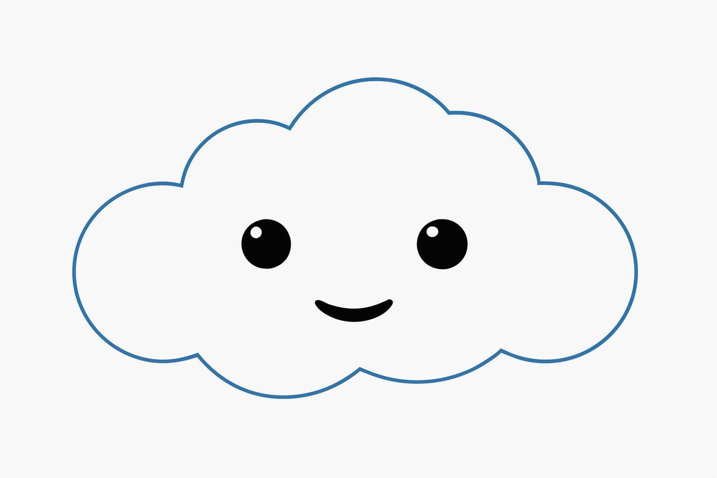 Cloud with White Background Illustration, Cartoon, Clipart, and Line Art Design, Cloud illustration, cartoon, clipart, and line art with a white background vector