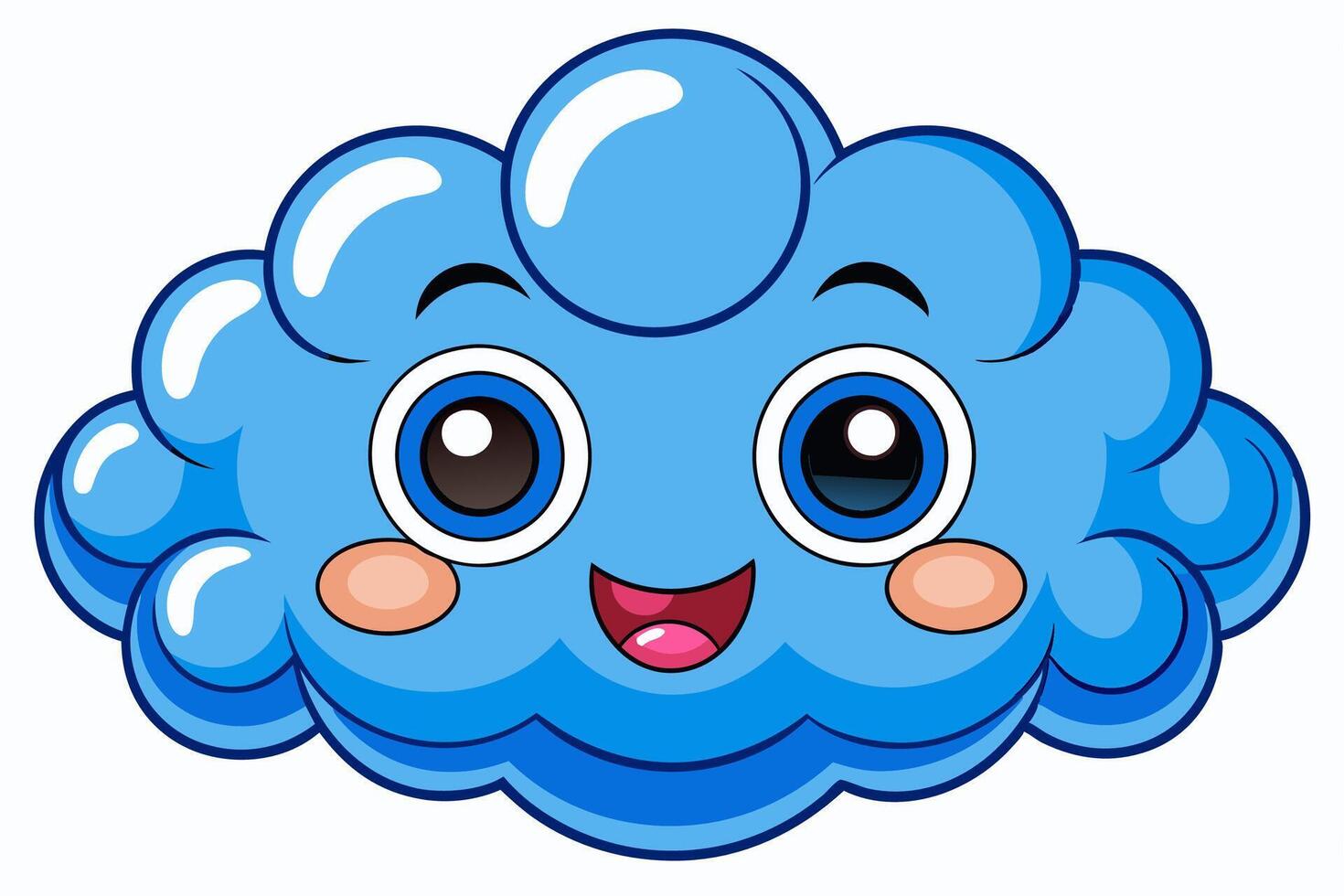 Cloud with White Background Illustration, Cartoon, Clipart, and Line Art Design, Cloud illustration, cartoon, clipart, and line art with a white background vector