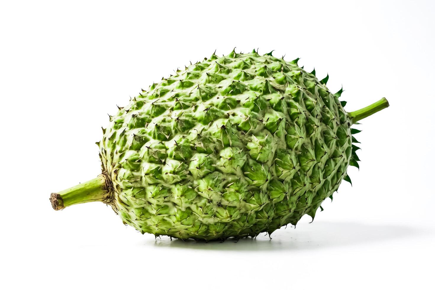 Green Spiky Fruit Isolated on White Background photo