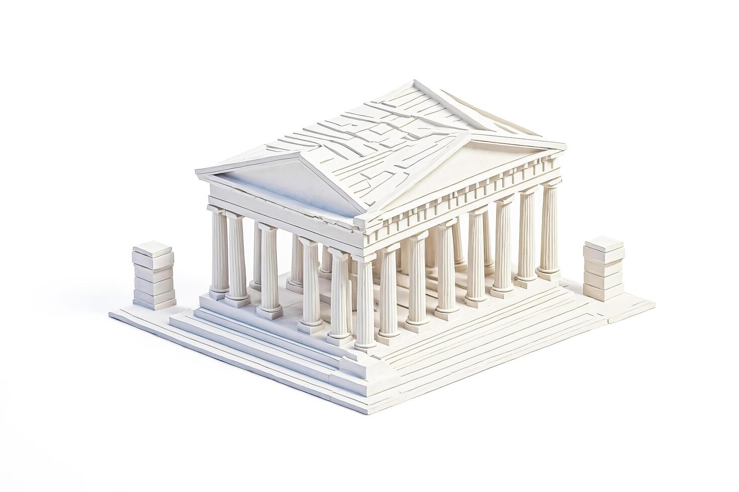 White 3D Render of a Greek Temple photo