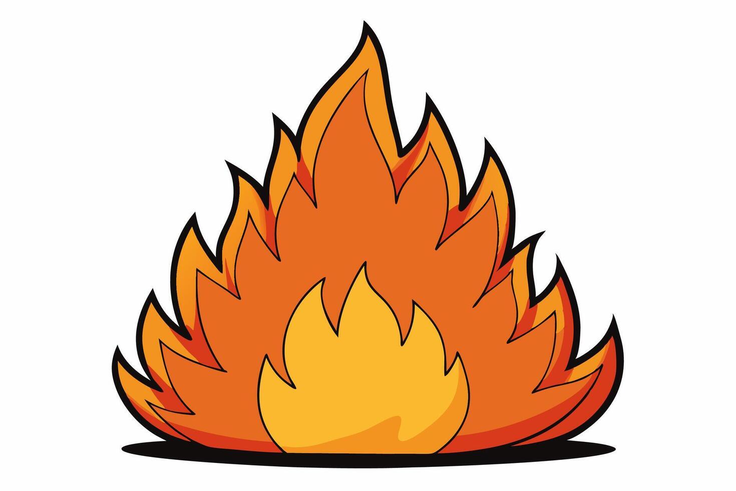 Fire with White Background Illustration, Cartoons, Clipart, and Line Art Design, Fire illustration with white background , cartoons, clipart, line art design vector