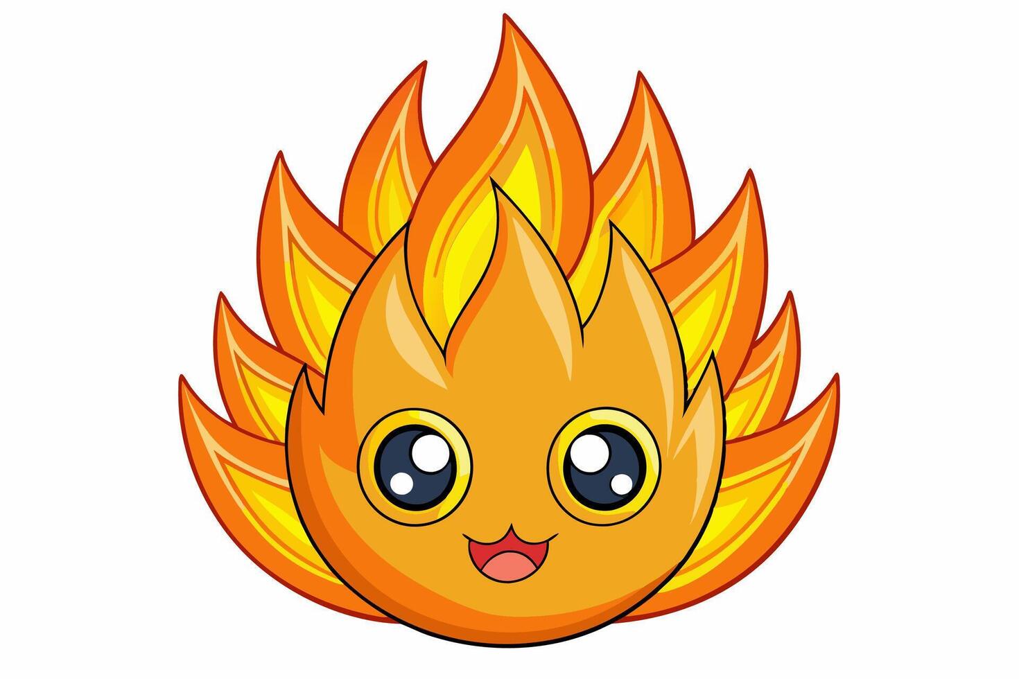 Fire with White Background Illustration, Cartoons, Clipart, and Line Art Design, Fire illustration with white background , cartoons, clipart, line art design vector