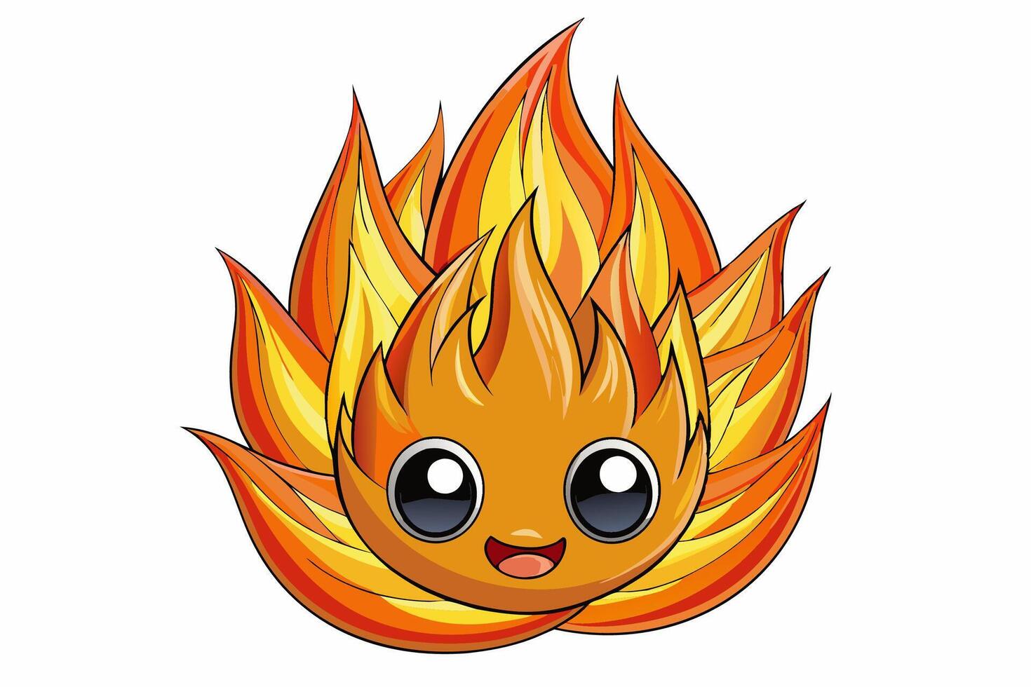 Fire with White Background Illustration, Cartoons, Clipart, and Line Art Design, Fire illustration with white background , cartoons, clipart, line art design vector