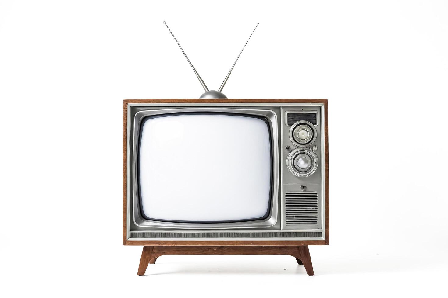 Vintage Television Set with Telescopic Antenna photo