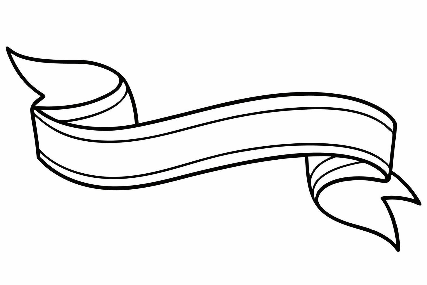 Elegant Ribbon with White Background Illustration, Cartoons, Clipart, and Line Art Design, Elegant ribbon design in various styles on a white background, perfect for any digital project. vector