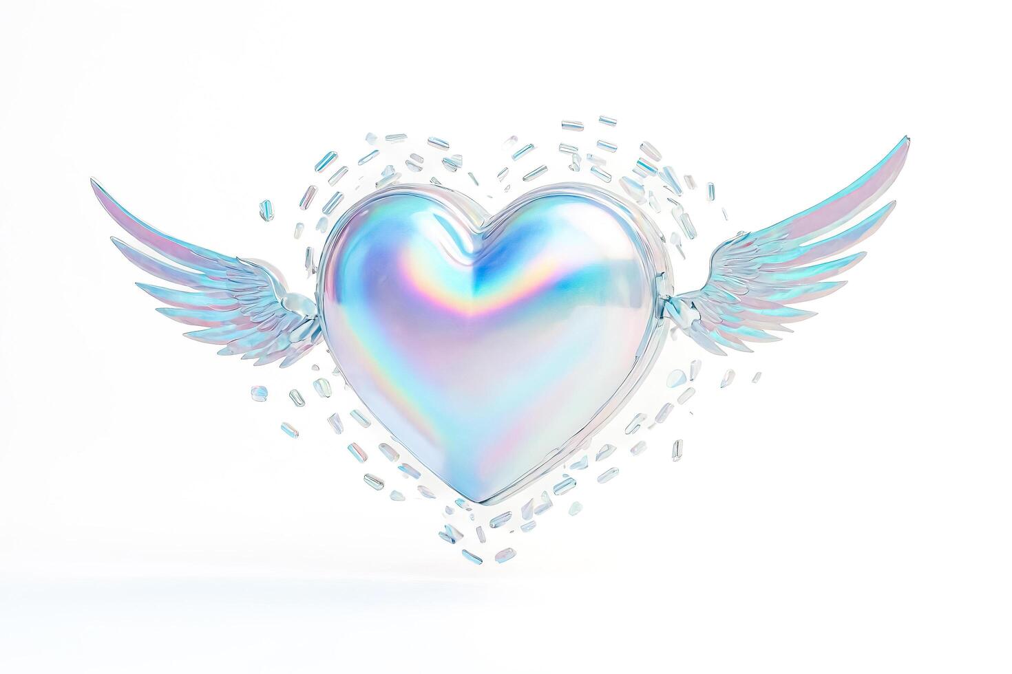 Holographic Heart with Wings photo