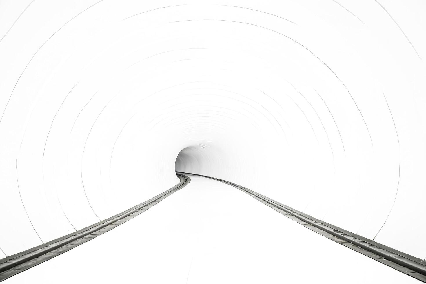 White Tunnel with Curved Path photo