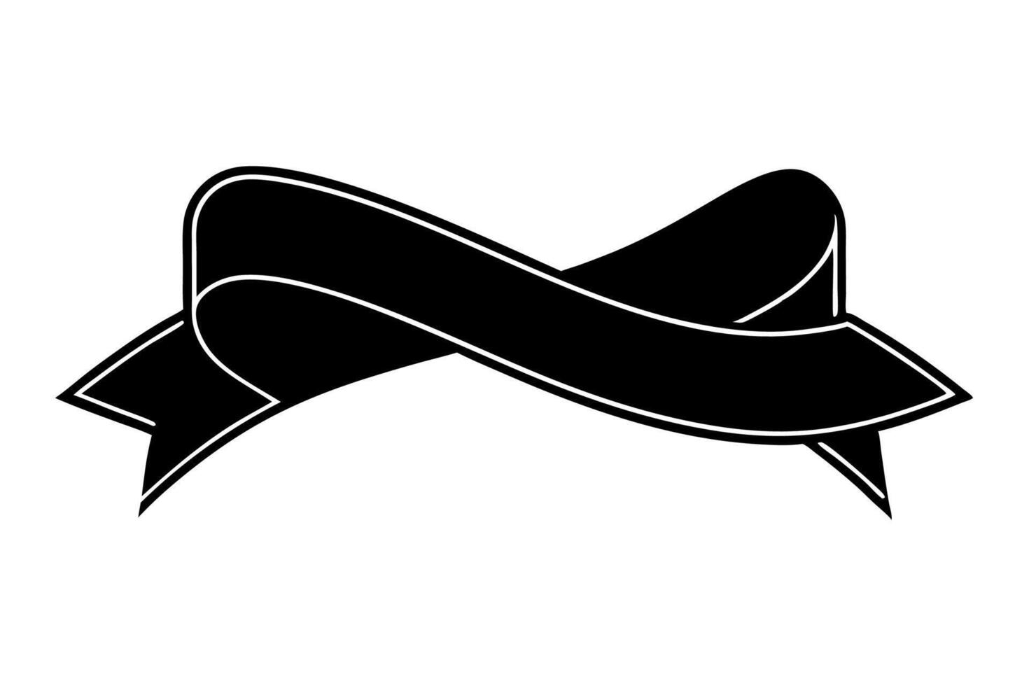 Elegant Ribbon with White Background Illustration, Cartoons, Clipart, and Line Art Design, Elegant ribbon design in various styles on a white background, perfect for any digital project. vector