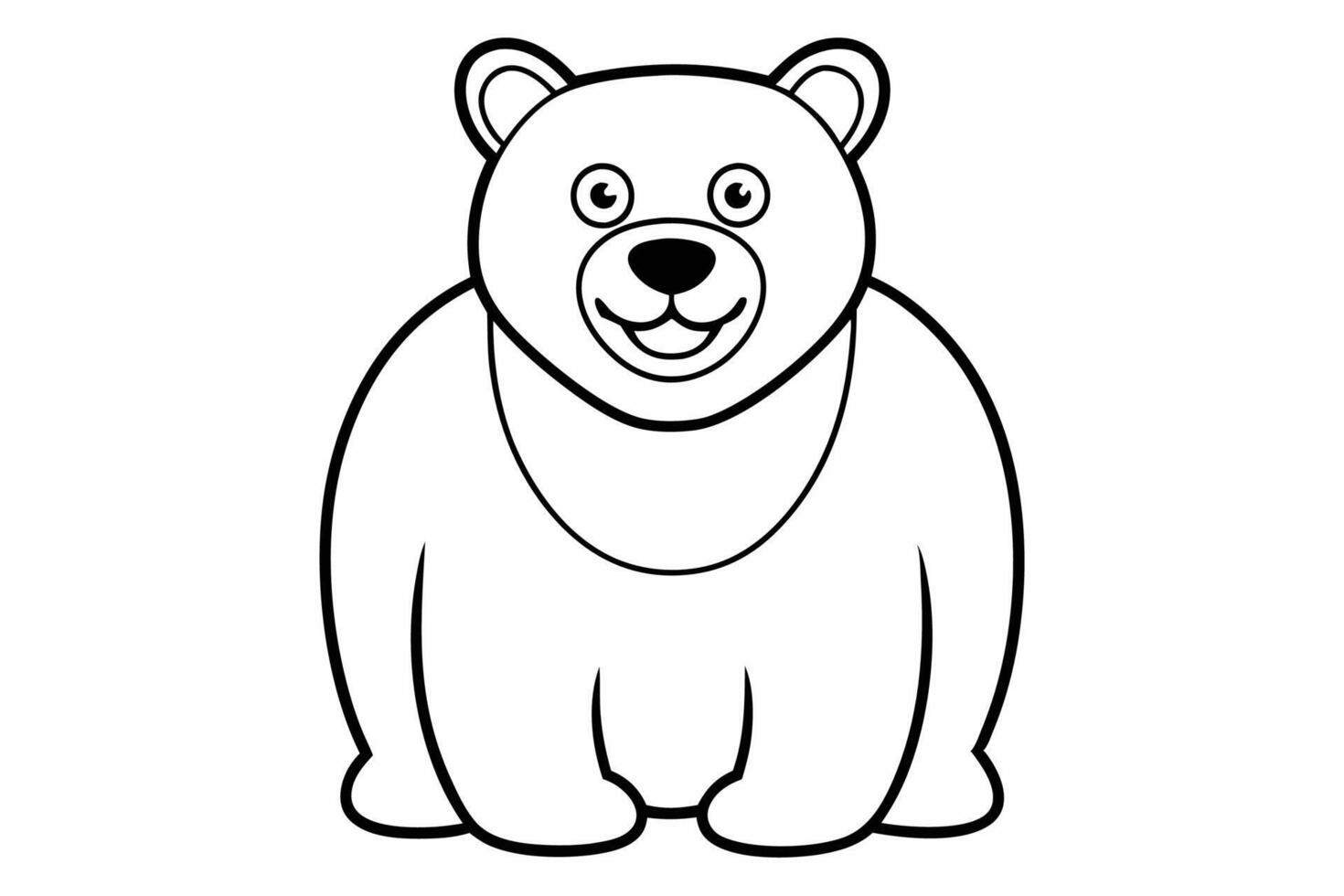 Funny Bear Illustration with White Background Cartoons, Clipart And Line Art Design, Funny Bear illustration with white background, perfect for cartoons, clipart, and line art. vector