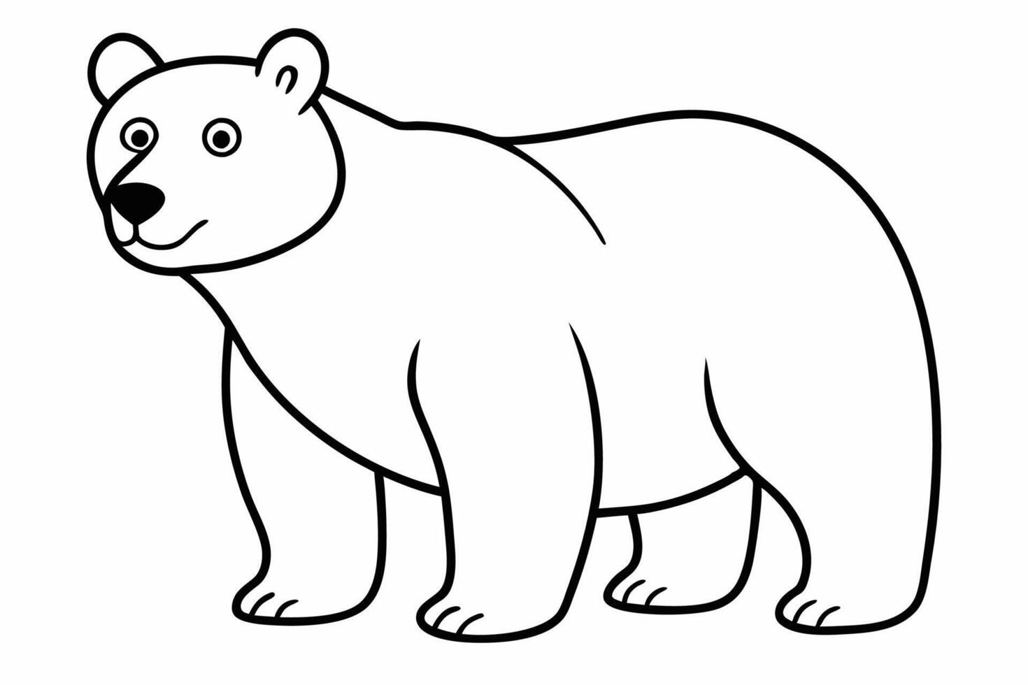 Funny Bear Illustration with White Background Cartoons, Clipart And Line Art Design, Funny Bear illustration with white background, perfect for cartoons, clipart, and line art. vector