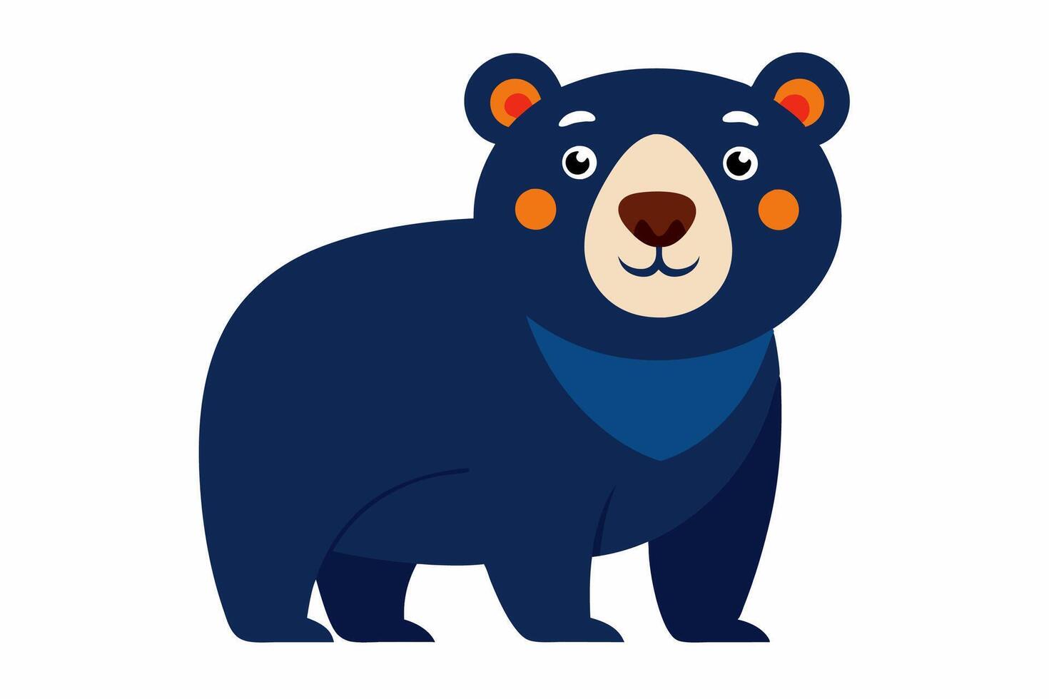 Funny Bear Illustration with White Background Cartoons, Clipart And Line Art Design, Funny Bear illustration with white background, perfect for cartoons, clipart, and line art. vector