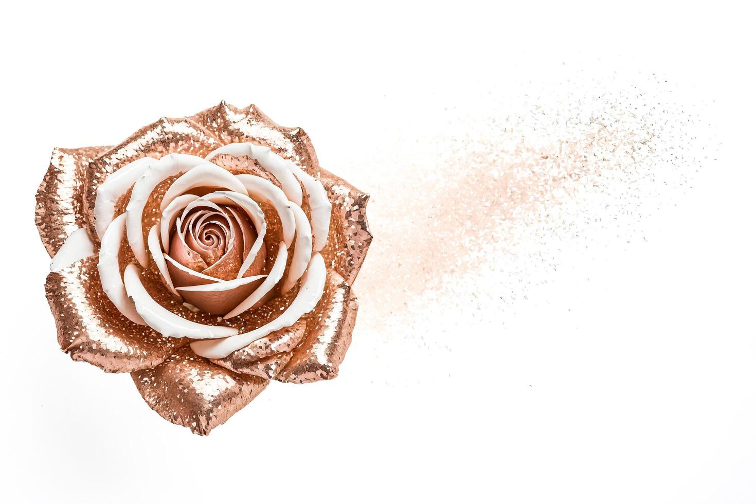 Glittering Rose With White Background photo